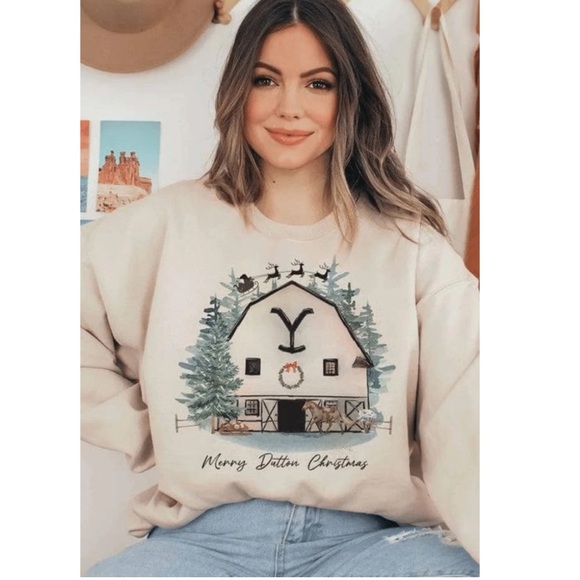 Merry Dutton Christmas Sweatshirt - Picture 1 of 6